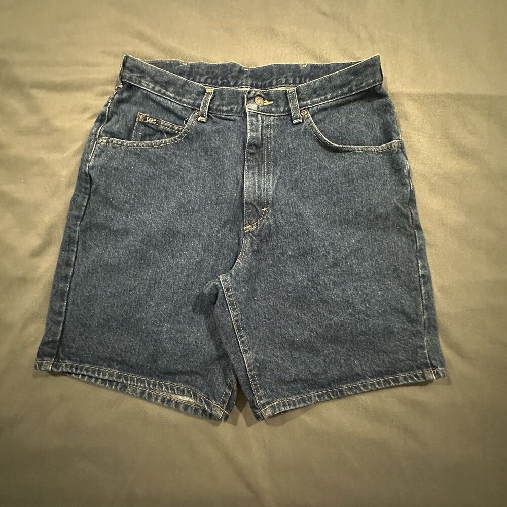 Vintage 90s Lee Jean Shorts Mens 36 Denim Dark Wash Blue High Rise USA